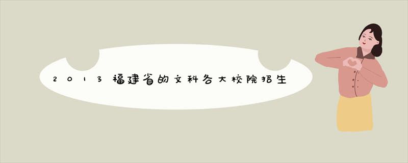 2013福建省的文科各大校院招生录取分数线