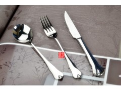 R077 水滴型不锈钢刀叉勺餐具 酒店餐具套装批发图1