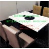 火锅桌 白色石英石火锅桌 四人白色椅子组合火锅桌 典艺坊供