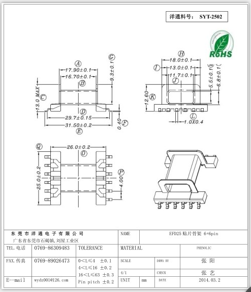 EFD25 6-6   0.7