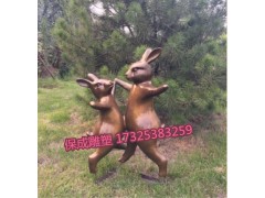 铸铜兔子雕塑园林景观花园庭院别墅抱腰跳舞动物雕塑工艺品摆件图1