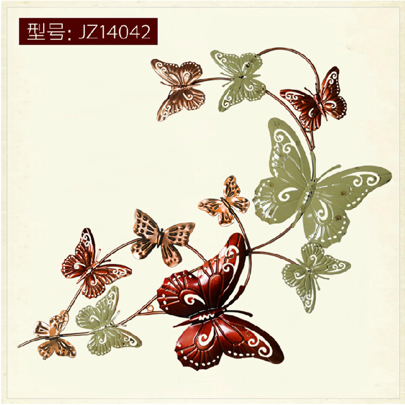 铁艺JZ14041墙饰欧式复古创意壁挂壁饰蝴蝶造型客厅背景家居装饰品