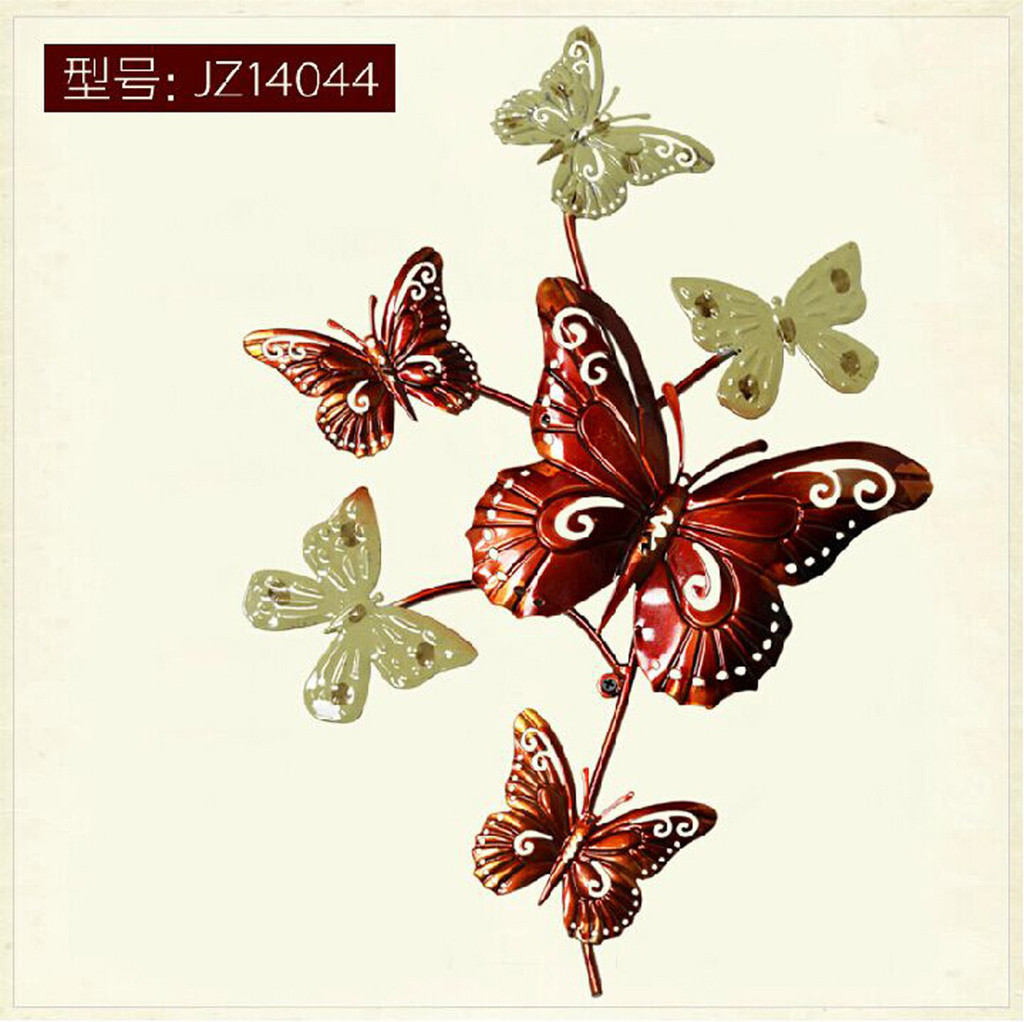 铁艺JZ14041墙饰欧式复古创意壁挂壁饰蝴蝶造型客厅背景家居装饰品
