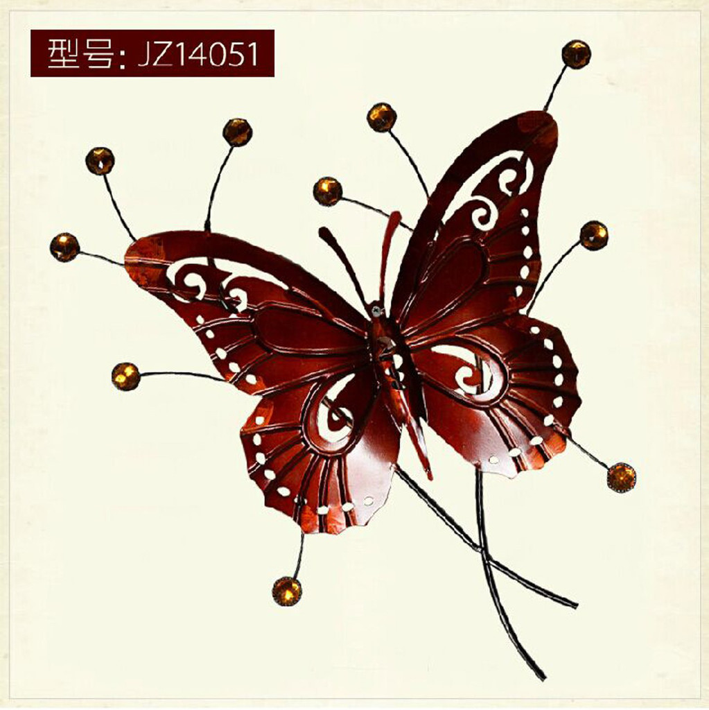 铁艺JZ14041墙饰欧式复古创意壁挂壁饰蝴蝶造型客厅背景家居装饰品