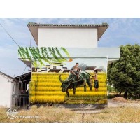 开封墙绘 开封农耕文化墙彩绘 开封农村墙体绘画