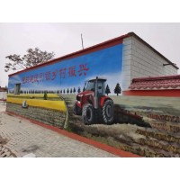 山西墙体绘画 新农村手绘画 墙绘墙画