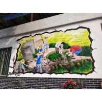 南阳墙上画画 南阳美丽乡村墙绘 南阳墙体喷画