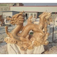 景区石头神龙雕塑石雕龙摆件